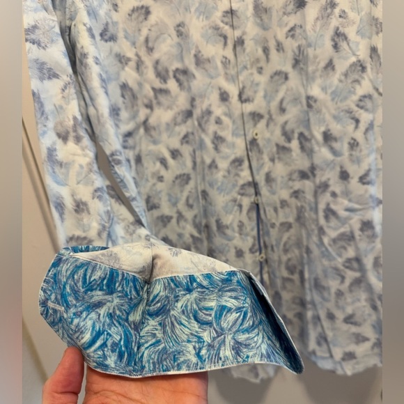 Bugatchi Uomo Men’s XL Shaped Fit ‘Feathers’ LA Dress Shirt - Picture 2 of 12